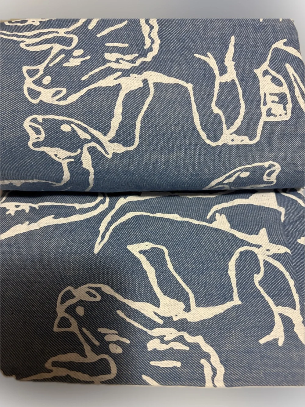 GAP Home Blue and White Dino Print Organic Cotton Shower Curtain